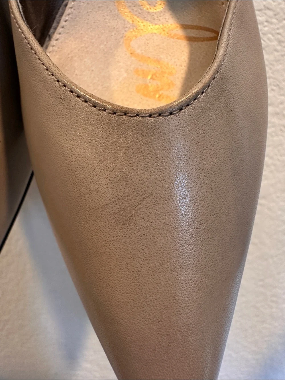 Sam Edelman Hazel Leather Pointed Toe Pumps | Taupe | Women’s Size 11